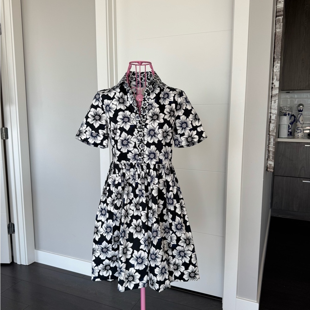 Kate Spade Black and White Floral Blouse
